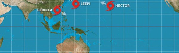 «Гектор», «Липи» и «Бебинка»: в Тихом океане идёт активная тайфунная деятельность