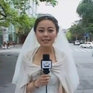 Китайская журналистка провела репортаж о землетрясении в свадебном платье