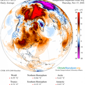 Средняя температура в Арктике на 20 градусов выше нормы