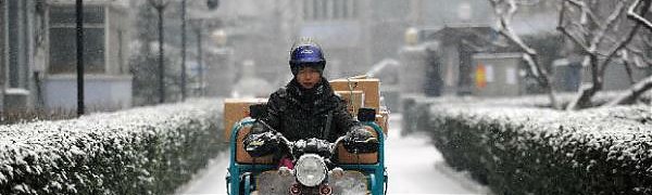 На Китай обрушились сильные снегопады