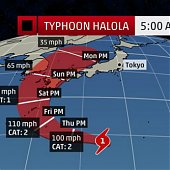 Тайфун «Халола» направляется к Японии