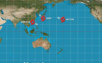 «Гектор», «Липи» и «Бебинка»: в Тихом океане идёт активная тайфунная деятельность