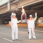 Эстафета олимпийского огня во Владивостоке