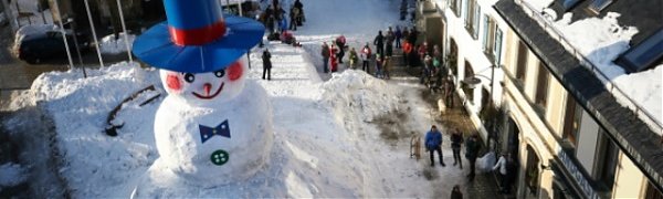 В Баварии слепили гигантского снеговика