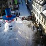 В Баварии слепили гигантского снеговика