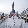 В Баварии слепили гигантского снеговика
