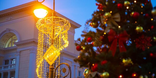 Люстры и снеговики: 270 световых конструкций украсят Владивосток в преддверии Нового года