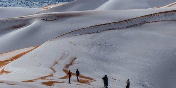 В пустыне Сахара второй год подряд выпал снег (ФОТО)