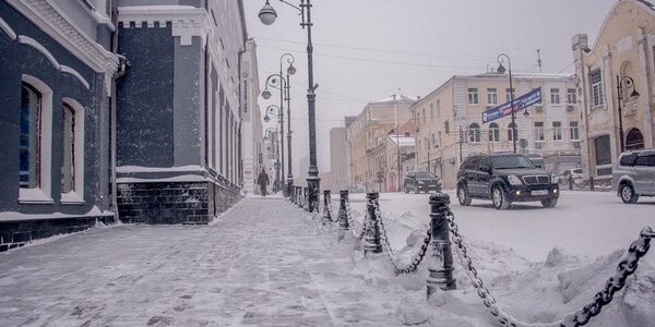 В понедельник в Приморье выпал снег