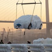 Замороженные автомобили из Японии доставили во Владивосток