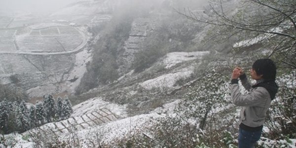 На севере Вьетнама выпал снег