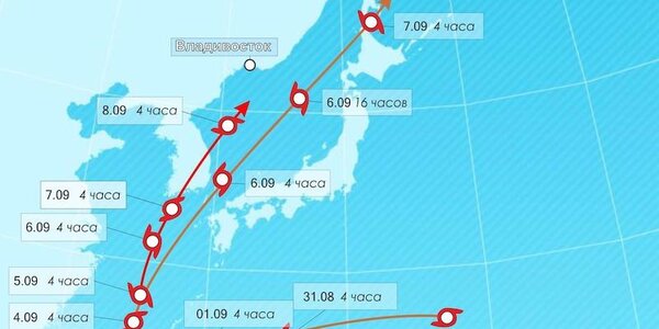 Мощный тайфун «Хиннамнор»: последние данные и угроза влияния тайфуна на погоду Приморья