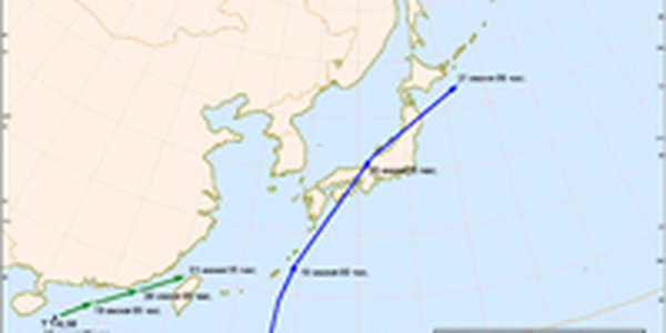 На Японию движется мощный тайфун GUCHOL