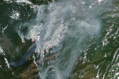 Спутник запечатлел пожары в Сибири