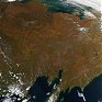 Яркие краски осени: вид из космоса