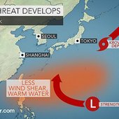 Новая тропическая система угрожает Японии