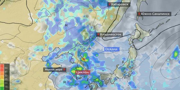 Остаётся вероятность ухудшения погоды в Приморье в середине следующей недели
