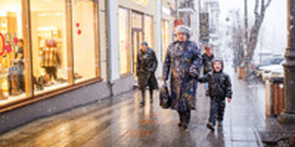 В минувшую субботу во Владивостоке прошел небольшой снег