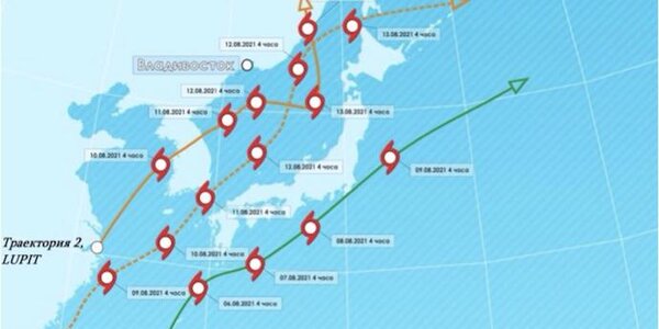 Ослабевший до циклона шторм «Лупит» может обрушить на Приморье дожди 12 – 14 августа (ТРАЕКТОРИИ)
