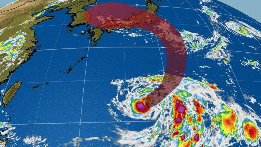 Траектория движения тайфуна «Джондари» (Jongdari)